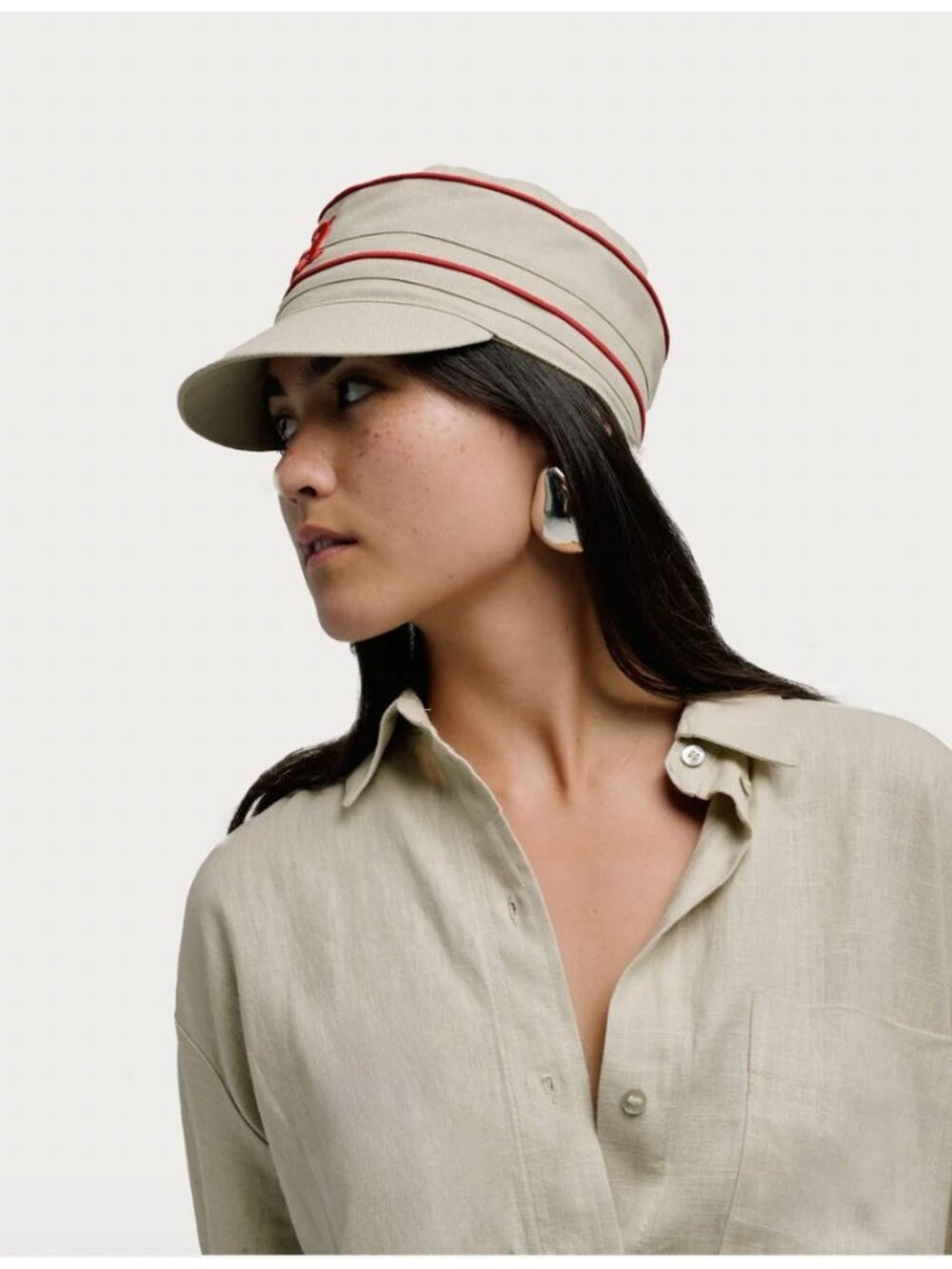 NWT ASEYE STUDIO Jackie Vintage Baseball Cap Khaki One Size